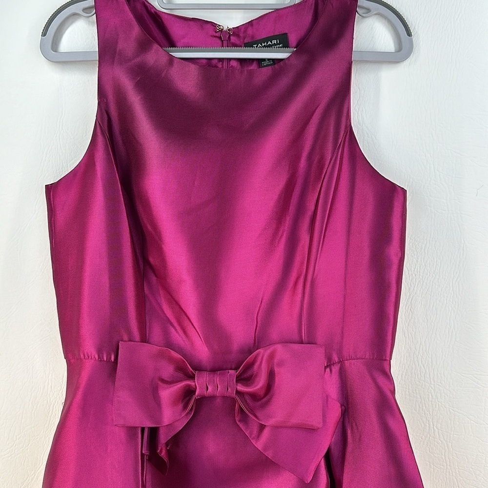 Tahari Sleeveless Satin High Low Maxi Dress - Picture 2 of 9